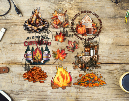 UVDTF Autumn Campfires 10"x10" Elements