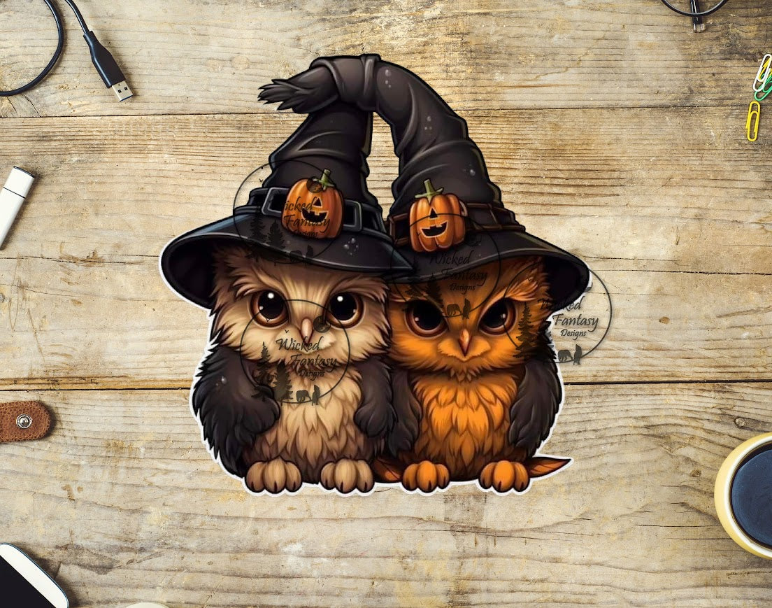 UVDTF Owls with Witches Hats