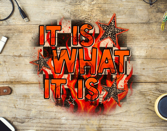 UVDTF It is What it is Checkered with Flames and Stars