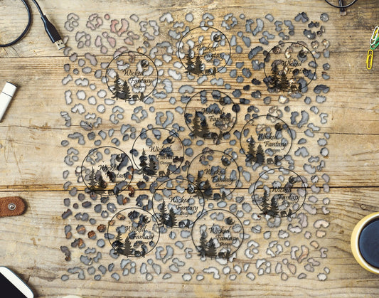 UVDTF Smokestone Patina Small Fuzzy Leopard Print 10"x10" Element Sheet