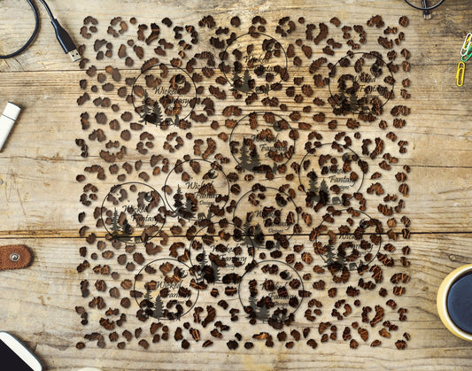 UVDTF Rustic Leather Small Fuzzy Leopard Print 10"x10" Element Sheet