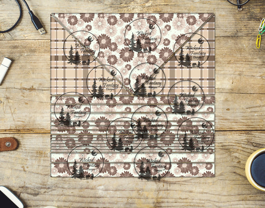 UVDTF Sunflower Neutrals 20oz 30oz 10"x10" Triangles and Striping Element Sheet