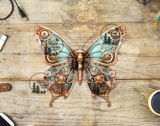 UVDTF Aqua Steampunk Butterfly