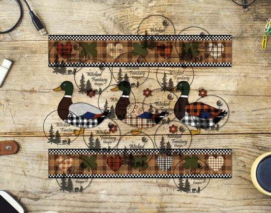 UVDTF Faux Quilted Camo Ducks