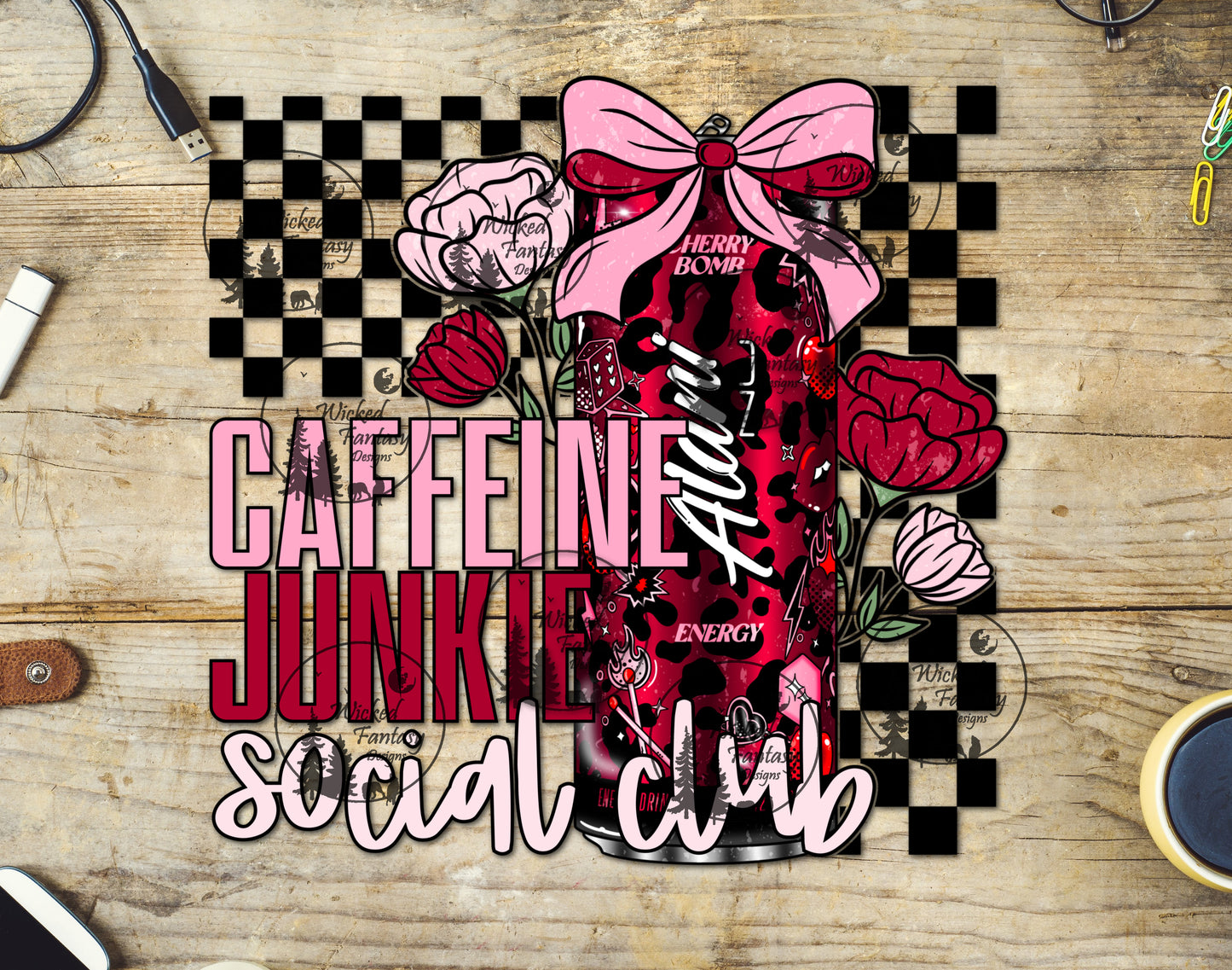 UVDTF Caffeine Junkie Social Club Cherry