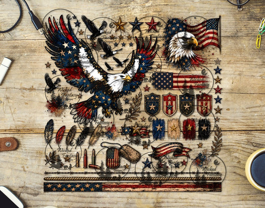 UVDTF Rustic Patriot Multimedia Element Sheet