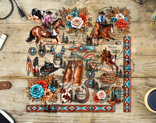 UVDTF Western Cutting Horse Element Sheet