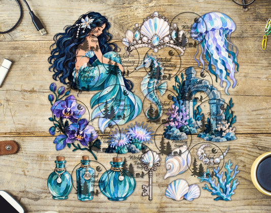 UVDTF Teal Periwinkle Mermaid Element Sheet
