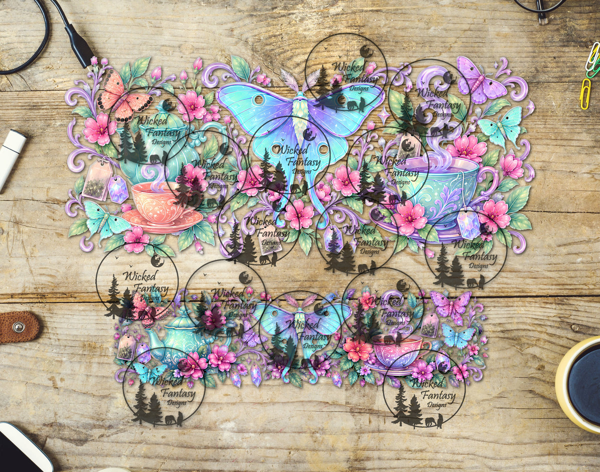 UVDTF Pastel Tea Time Moth 40oz 16oz