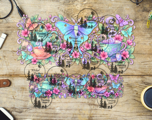 UVDTF Pastel Tea Time Moth 40oz 16oz