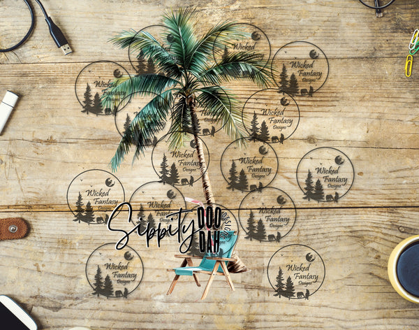 UVDTF Palm Tree and Beach Chair