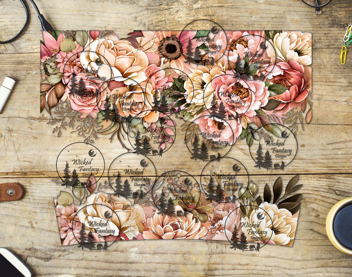 UVDTF Dusty Pink Florals 40oz 16oz