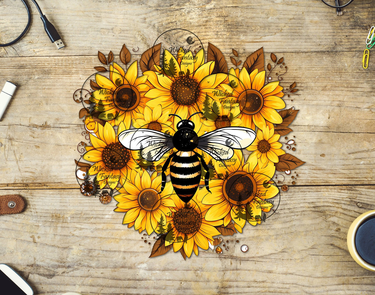UVDTF Sunflower Bee