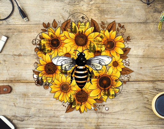 UVDTF Sunflower Bee