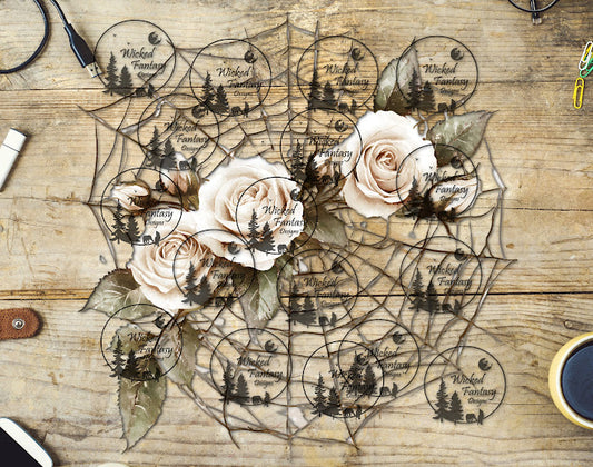 UVDTF Ivory Rose Spiderweb