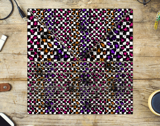 UVDTF Checkered Neon Leopard 20oz 30oz 10"x10" Triangles and Striping Element Sheet