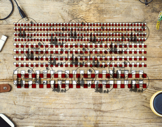 UVDTF Red and White Checkered 6x12" Striping Element