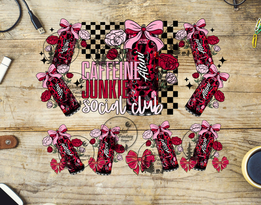 UVDTF Caffeine Junkie Social Club 20oz 30oz 10"x10" Element