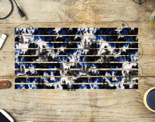 UVDTF Black and Blue 6x12" Striping element