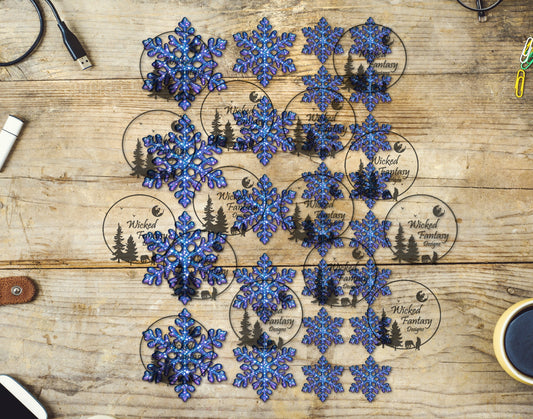 UVDTF Indigo Snowflakes Elements 11" x 6"