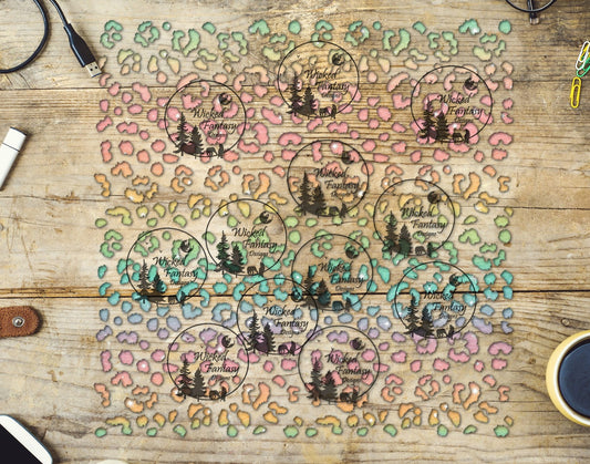 UVDTF Prism Dust Small Fuzzy Leopard Print 10"x10" Element Sheet