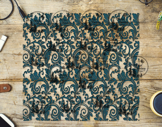 UVDTF Juniper Teal Textured Tooled Leather 20oz 30oz 10"x10"