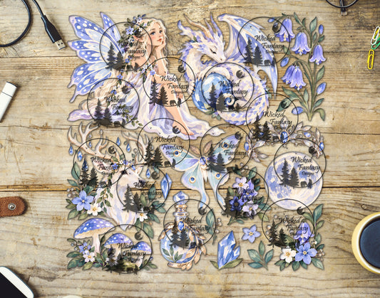 UVDTF Ice Blue Elven Faerie Element Sheet