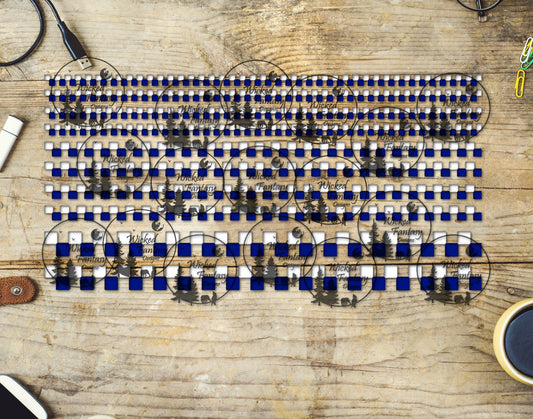 UVDTF Blue and White Checkered 6x12" Striping Element