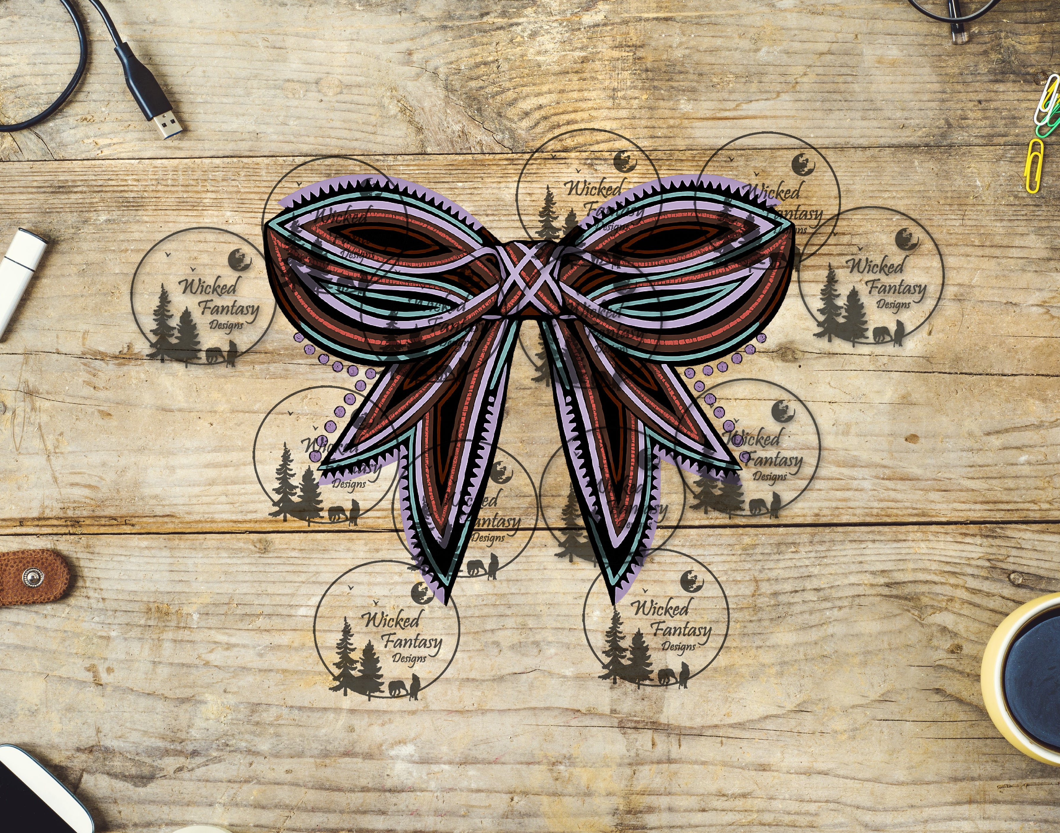 UVDTF Western Boot Stitch Bow – Wicked Fantasy Designs