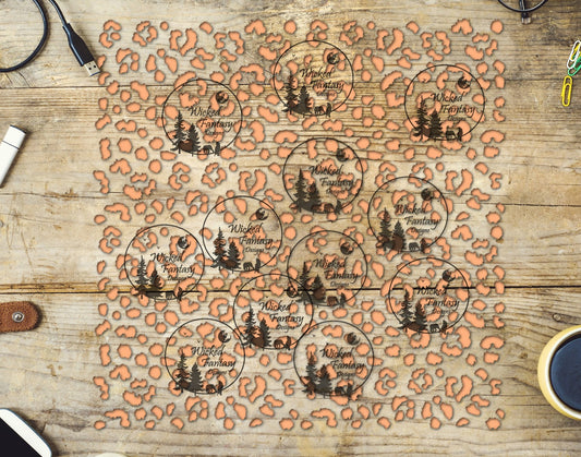 UVDTF Mesa Blush Small Fuzzy Leopard Print 10"x10" Element Sheet