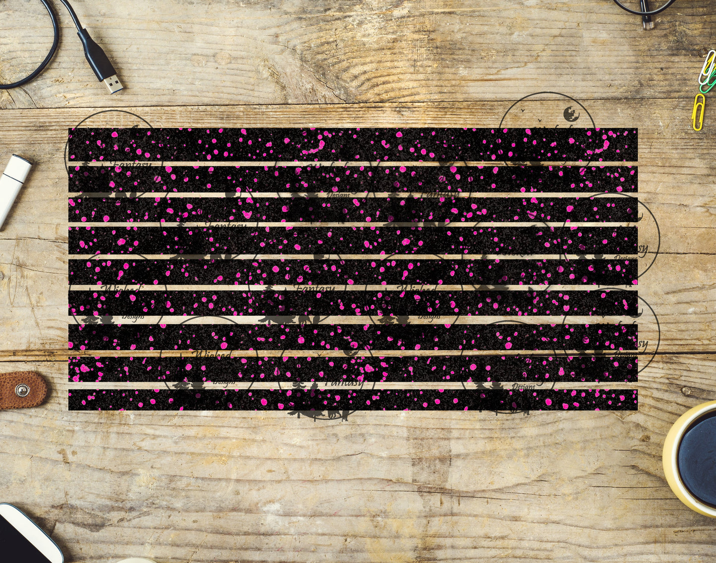 UVDTF Pink Spots 6x12" Striping element
