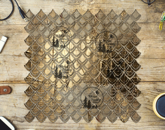 UVDTF Gold Leaf Dragon Scales 10"x10" Element