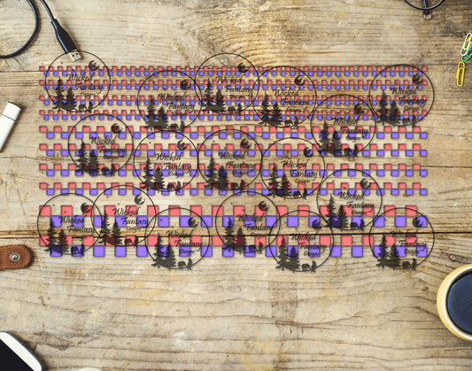 UVDTF Lavender and Pink Checkered 6x12" Striping Element