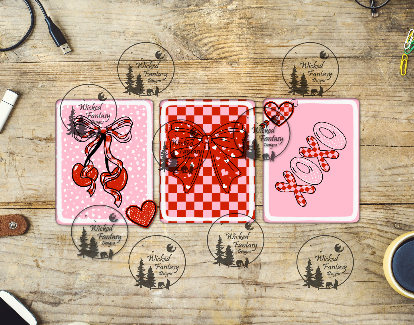 UVDTF XOXO Valentines Trading Cards 16oz 40oz