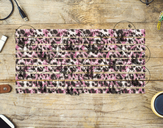 UVDTF Pink and Grey Leopard Print 6x12" Striping element