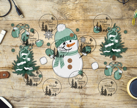 UVDTF Snowman and Green Beanie 16oz 40oz