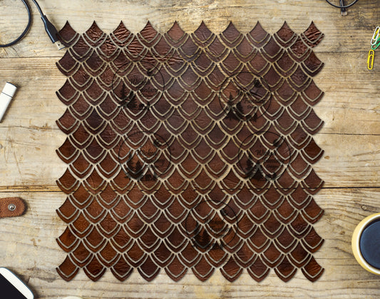 UVDTF Dark Leather Dragon Scales 10"x10" Element