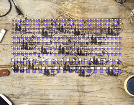 UVDTF Lavender and White Checkered 6x12" Striping Element