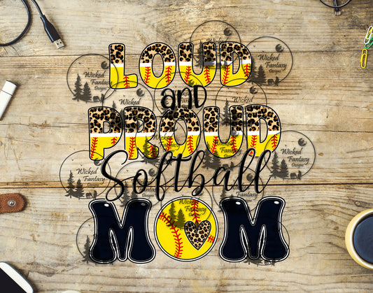 UVDTF Loud and Proud Softball Mom