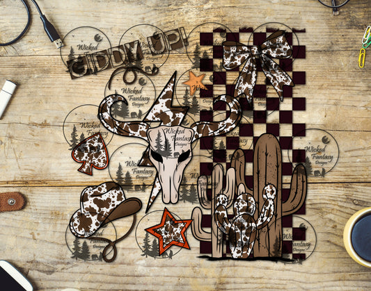 UVDTF Howdy Checkered Western Collage
