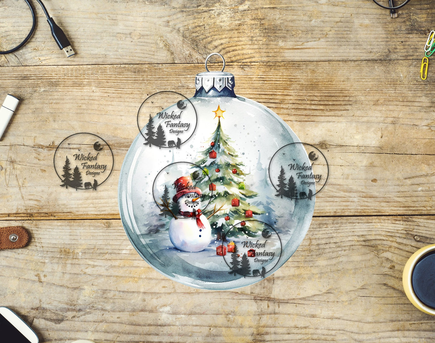 UVDTF Winter Wonderland Snowman in Ornament