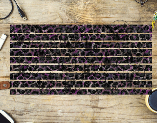 UVDTF Purple and Black Grunge Leopard Print 6x12" Striping element