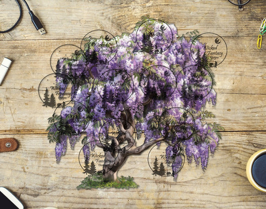 UVDTF Wisteria Draped Leaning Tree