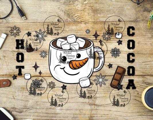 UVDTF Snowman cup of Hot Cocoa 16oz 40oz