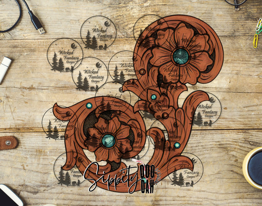 UVDTF Tooled and Turquoise Filagree