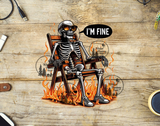 UVDTF I'm Fine Sarcastic Skeleton