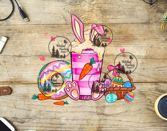 UVDTF Easter bunny in coffee cup