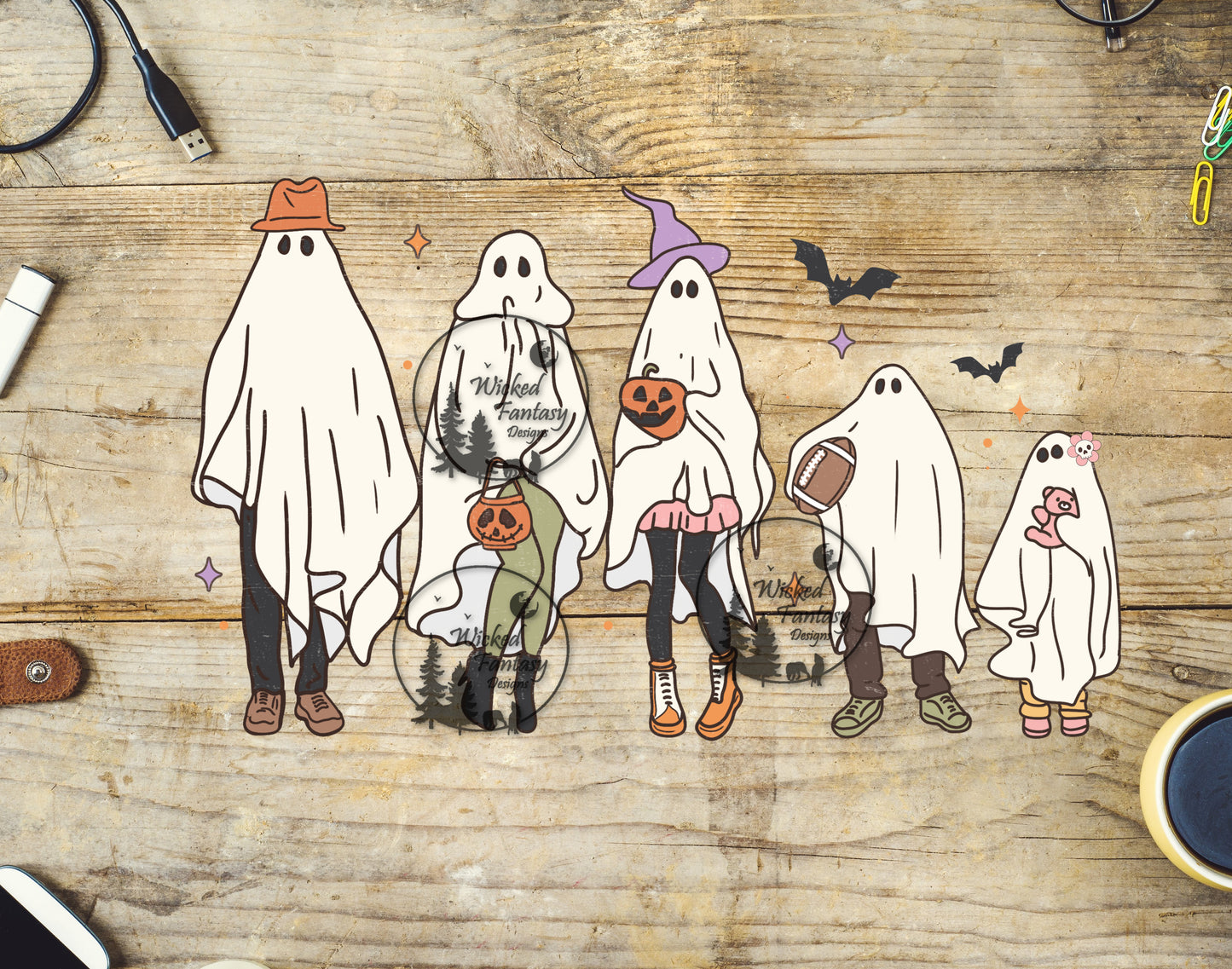 UVDTF Ghost Sheet Family Halloween