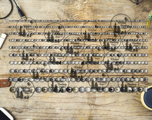 UVDTF Grey Agate Beads 6x12" Striping