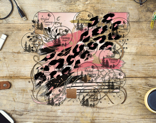 UVDTF Pink Leopard Grunge